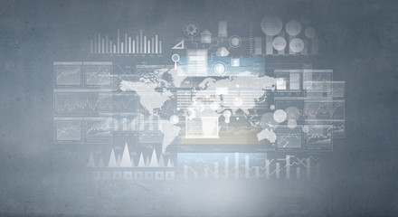 Network community background . Mixed media