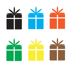 set gift box on white background.