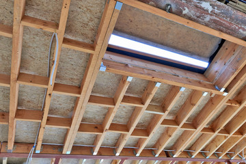 New frame for ceiling roof in construction