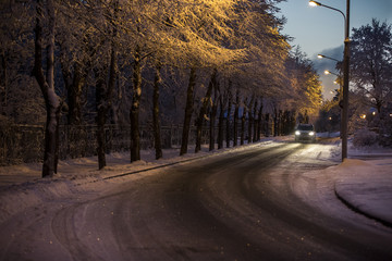 Fototapeta premium night winter city