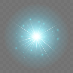 Glowing light burst explosion with transparency