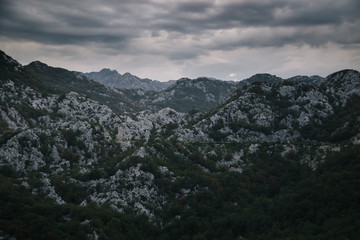 Fototapeta premium Stone mountains at dusk, beautiful nature landscape