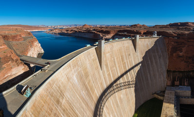 Glen Canyon Dam on Colorado River, Page, Arizona, US