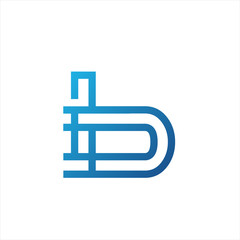 Letter B Lines Color Logo