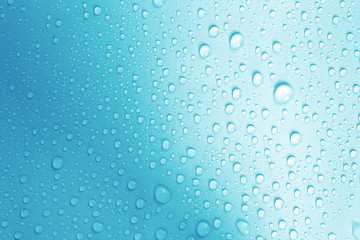 the water drop on fresh light blue  background