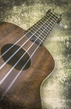 Ukulele hawaiian guitar isolated on white background