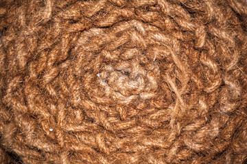 rolled up straw matt