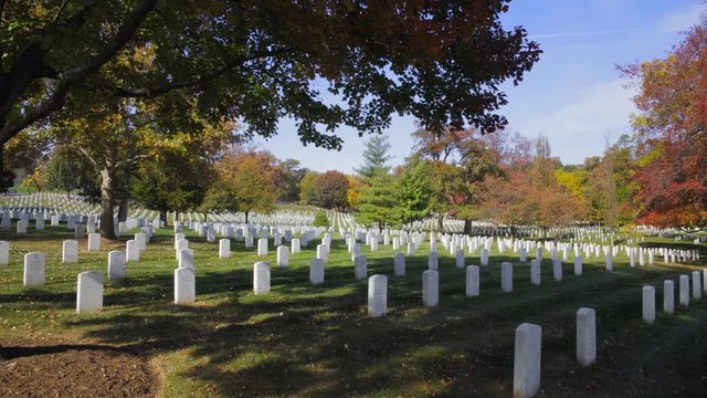 arlington cemetery during the fall
