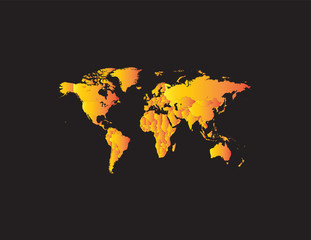 Fototapeta na wymiar World map summer, hot, yellow vector