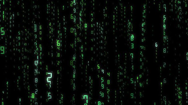 デジタル数字＿ループ素材＿緑