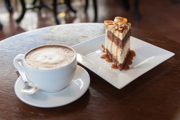 Banoffee pie cakes with coffee latte art