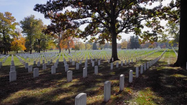 arlington cemetery during the fall