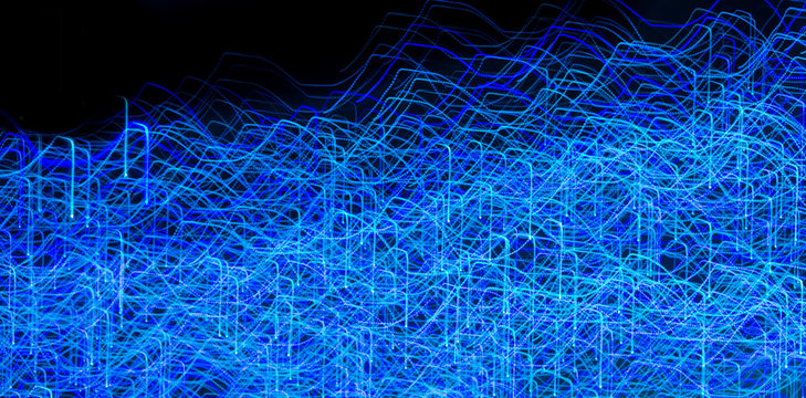 Abstract background made of Christmas lights with long exposure. 