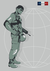 Illustration of a soldier of the Foreign Legion.