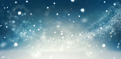 Beautiful Christmas winter holiday snow background