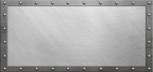 Steel plate with rivets - 128364654