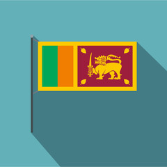 Sri Lanka flag icon. Flat illustration of Sri Lanka flag vector icon for web isolated on baby blue background