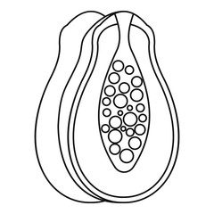 Papaya fruit icon. Outline illustration of papaya fruit vector icon for web