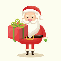 happy merry christmas santa claus character vector illustration design