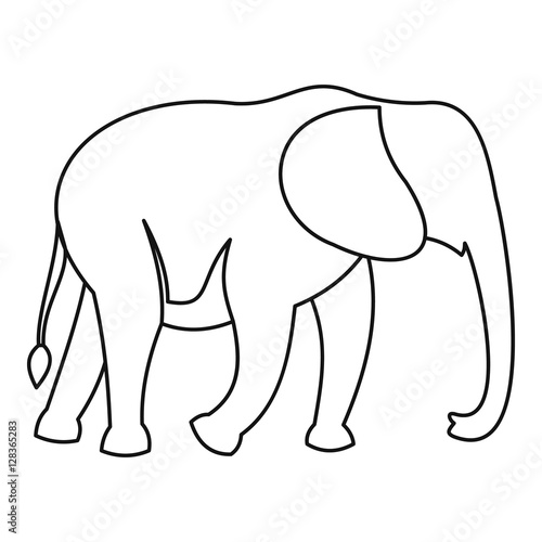"Elephant icon. Outline illustration of elephant vector icon for web