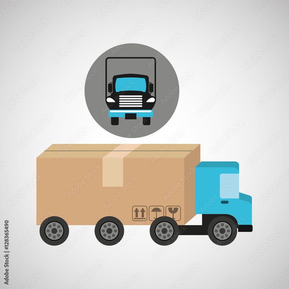 Sticker delivery truck concept transportation icon vector illustration eps 10