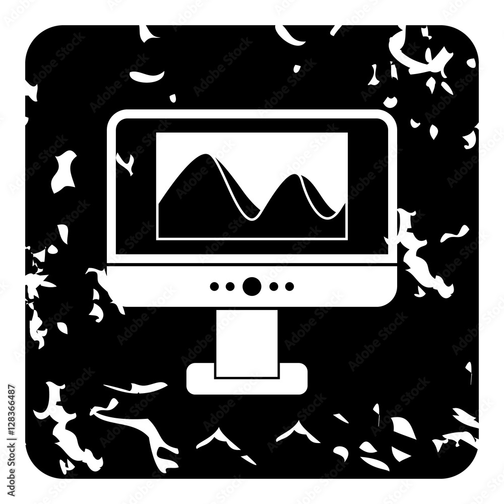 Poster photo on computer monitor icon. outline illustration of photo on computer monitor icon for web