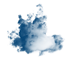 Clouds or blue smoke on white background