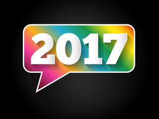 New Year 2017 message bubble, vector background