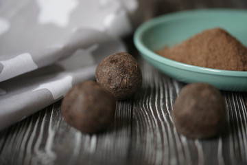 Balls with cocoa, a souvenir of the republic Domenicali