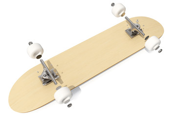 3d rendring disassembled schematic deck skateboard on white background