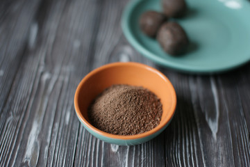 Balls with cocoa, a souvenir of the republic Domenicali