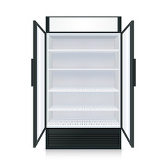 Realistic Empty Commercial Fridge