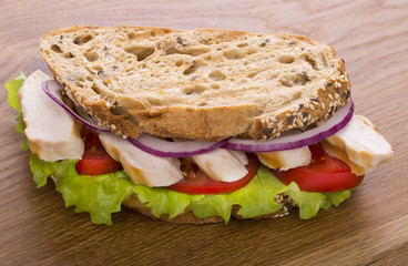 turkey with bread and vegetables