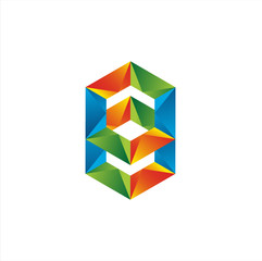 hexagonal geometric color logo