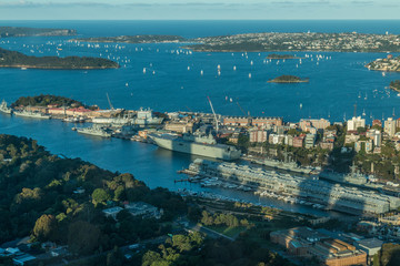 Fototapeta premium Aerial view of Sydney skyline, Australia