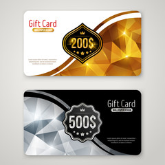 Gift Cards with Polygonal Pattern and Curve Border