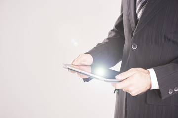 Businessman using a tablet