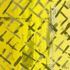 abstract background, with strokes and splashes, on yellow, seaml