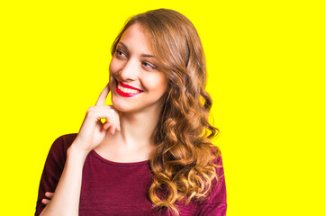 Woman on a yellow background