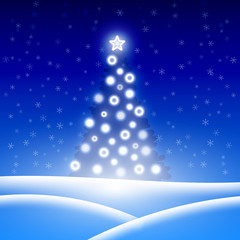 Christmas background with Christmas tree