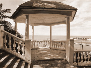 Old photo. The gazebo on the waterfront. A sanatorium.