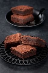 Pieces of chocolate cake