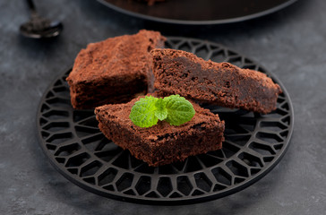 Pieces сhocolate cake brownies