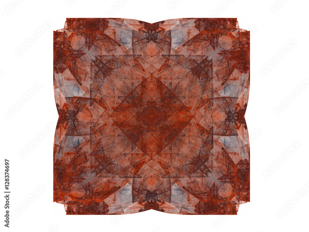 Wall mural Abstract fractal with a red pattern