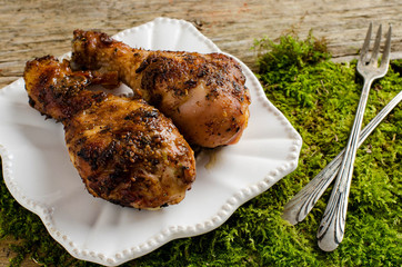 Spicy grilled chicken legs