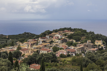 Fototapeta na wymiar village by the sea in Korfu