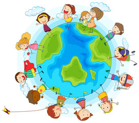 Fototapeta premium Many children around the world