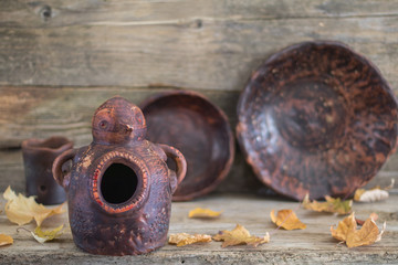 Hand made ceramic pot in the form of chicken for salt sugar spices storage. Pottery. Earthenware. Unusual pottery gift for the year of the rooster.Clay dishes. 