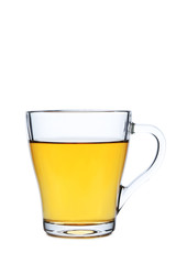 Glass with tea isolated on a white