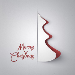 christmas tree card - 3D graphic xmas (red) - 128376883